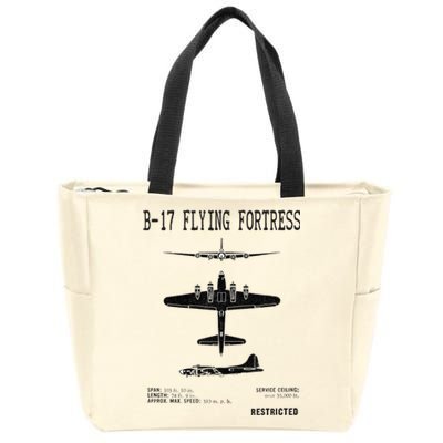 Vintage Usa Bgift17 Bomber Ww2 Warplane Bgift17 Flying Fortress Cool Gift Zip Tote Bag