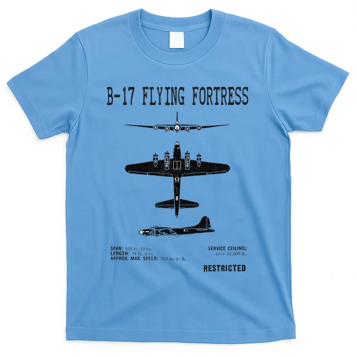 Vintage Usa Bgift17 Bomber Ww2 Warplane Bgift17 Flying Fortress Cool Gift T-Shirt