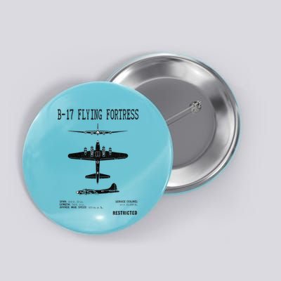 Vintage Usa Bgift17 Bomber Ww2 Warplane Bgift17 Flying Fortress Cool Gift Button