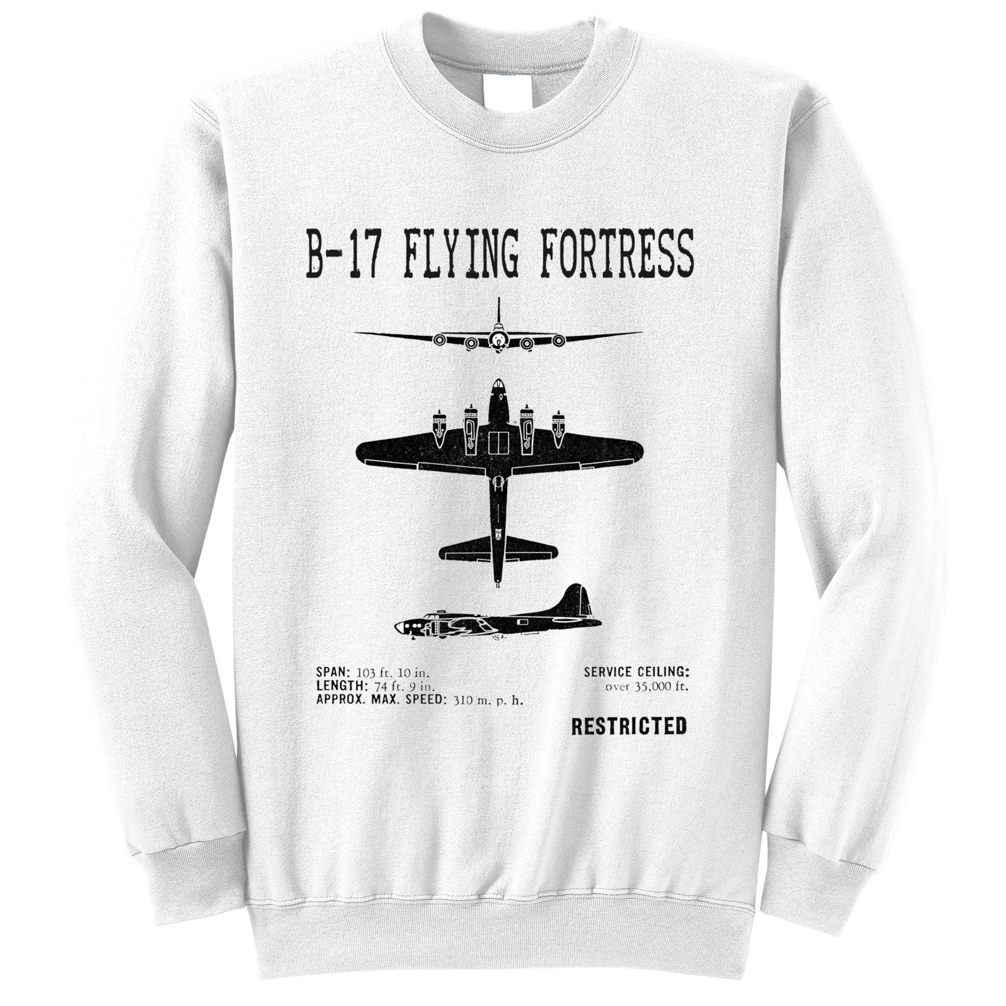 Vintage Usa Bgift17 Bomber Ww2 Warplane Bgift17 Flying Fortress Cool Gift Sweatshirt