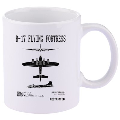 Vintage Usa Bgift17 Bomber Ww2 Warplane Bgift17 Flying Fortress Cool Gift 11oz C Handle Ceramic Mug