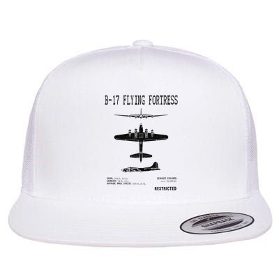 Vintage Usa Bgift17 Bomber Ww2 Warplane Bgift17 Flying Fortress Cool Gift Flat Bill Trucker Hat
