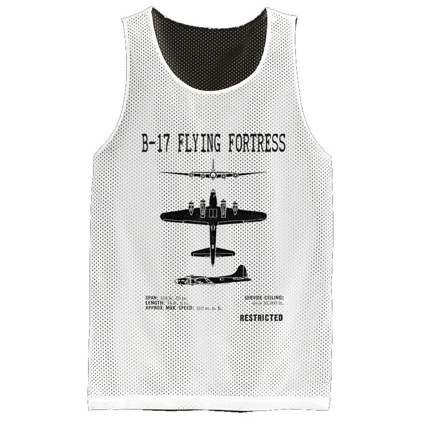 Vintage Usa Bgift17 Bomber Ww2 Warplane Bgift17 Flying Fortress Cool Gift Mesh Reversible Basketball Jersey Tank