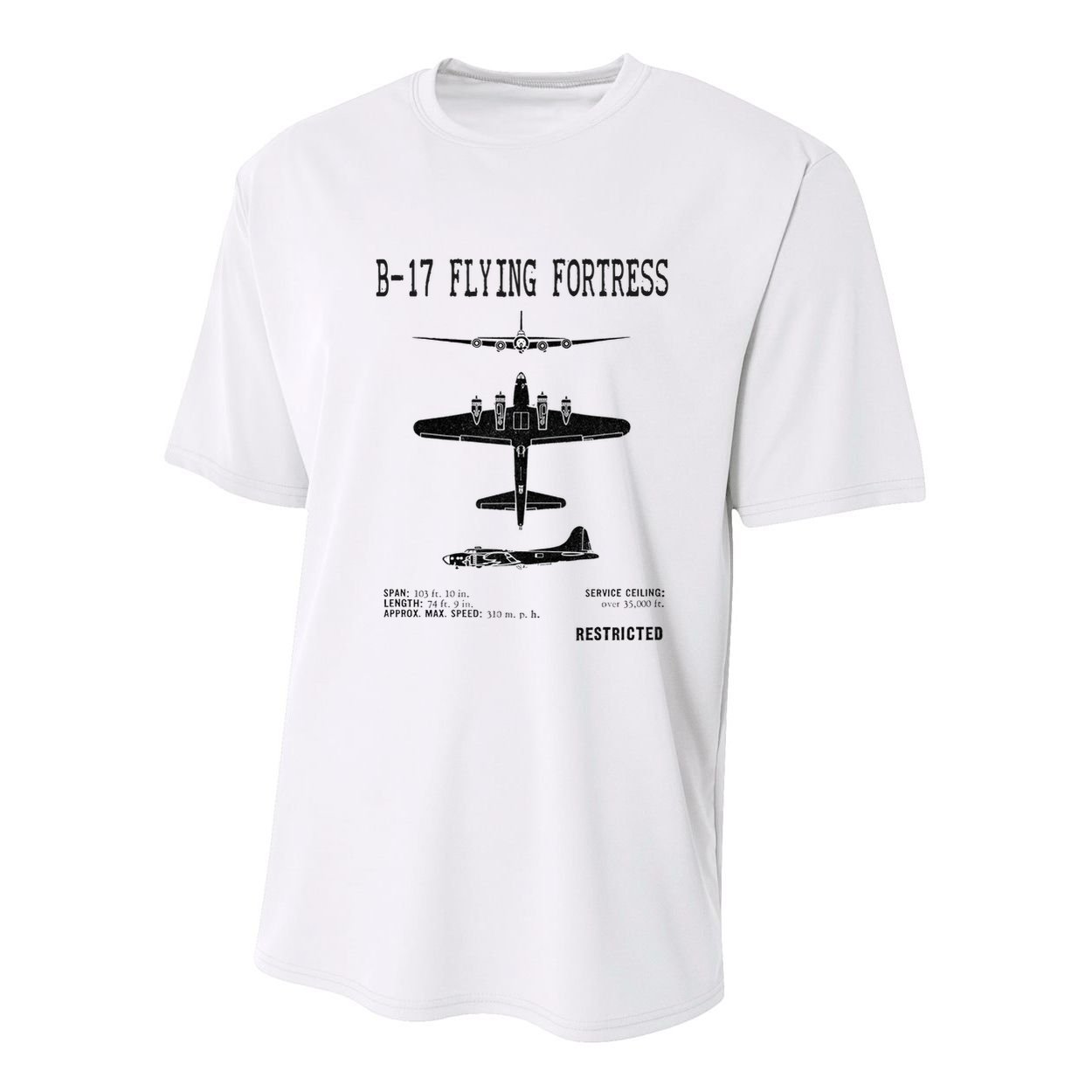 Vintage Usa Bgift17 Bomber Ww2 Warplane Bgift17 Flying Fortress Cool Gift Youth Performance Sprint T-Shirt
