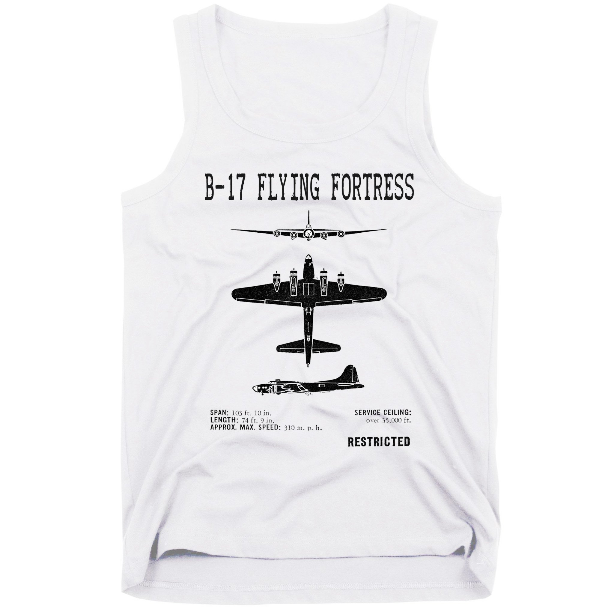 Vintage Usa Bgift17 Bomber Ww2 Warplane Bgift17 Flying Fortress Cool Gift Tank Top