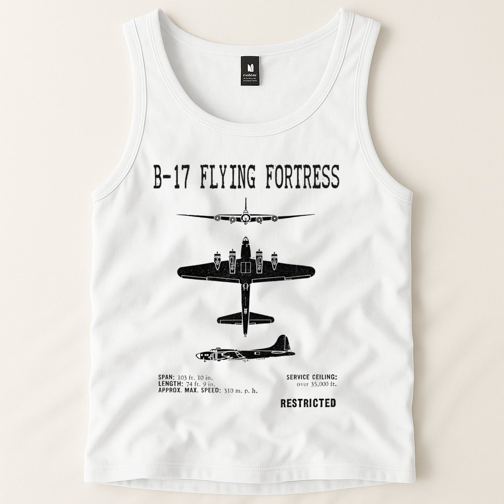 Vintage Usa Bgift17 Bomber Ww2 Warplane Bgift17 Flying Fortress Cool Gift Tank Top