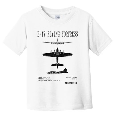 Vintage Usa Bgift17 Bomber Ww2 Warplane Bgift17 Flying Fortress Cool Gift Toddler T-Shirt