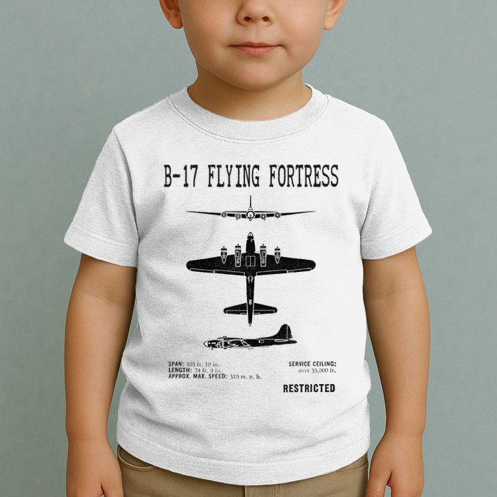 Vintage Usa Bgift17 Bomber Ww2 Warplane Bgift17 Flying Fortress Cool Gift Toddler T-Shirt