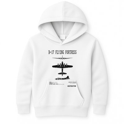 Vintage Usa Bgift17 Bomber Ww2 Warplane Bgift17 Flying Fortress Cool Gift Kids Hoodie