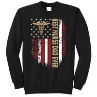 Vintage Usa Best Nurse Dad Ever American Flag Fath Sweatshirt