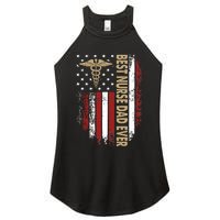 Vintage Usa Best Nurse Dad Ever American Flag Fath Women's Perfect Tri Rocker Tank