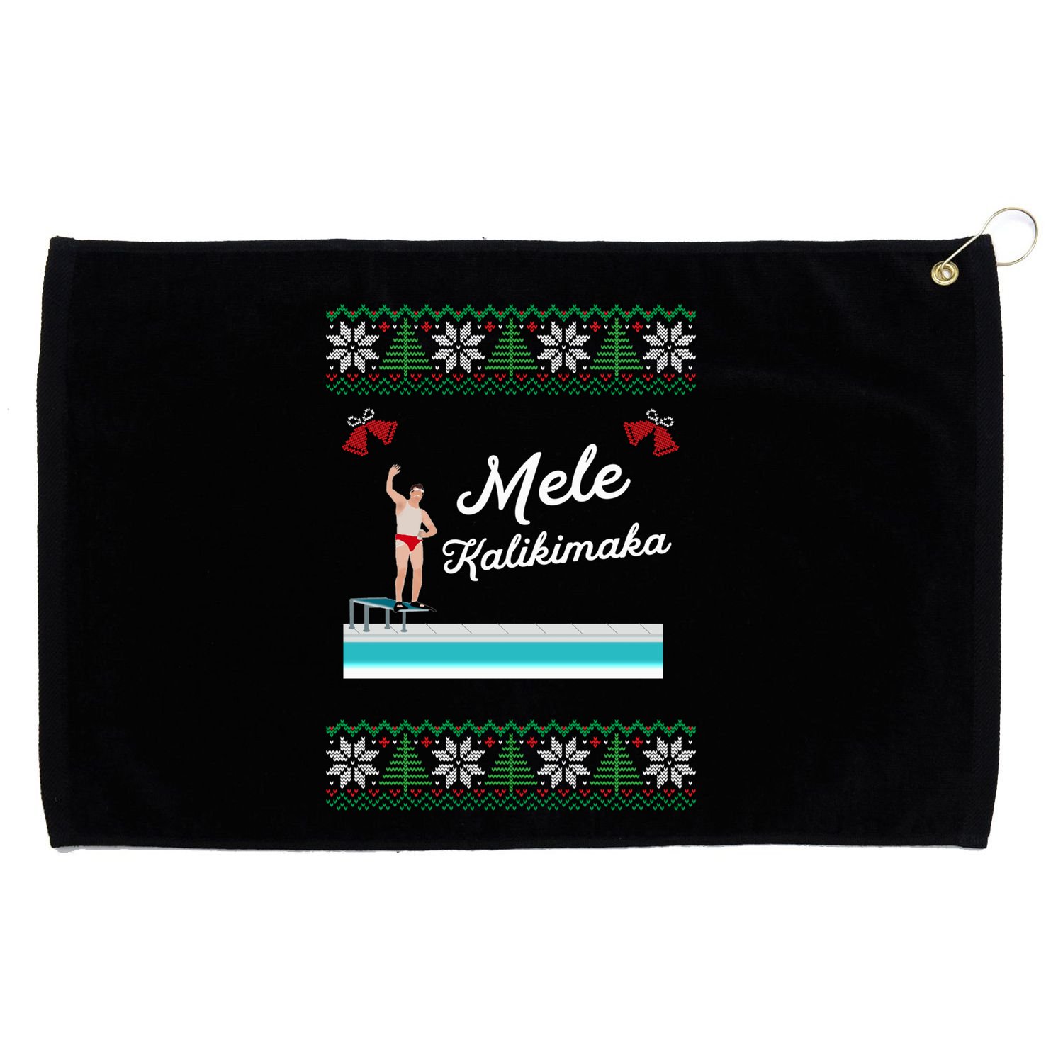 Vacation Ugly Christmas Gift And Gift Grommeted Golf Towel