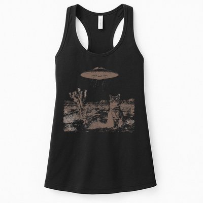 Vintage Ufo Cowboy Cats Western Cowboy Vintage 90s Womens Tank Top