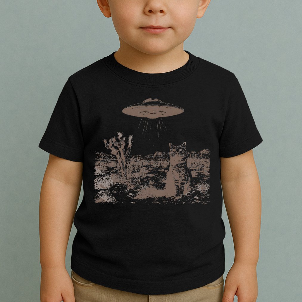 Vintage Ufo Cowboy Cats Western Cowboy Vintage 90s Toddler T-Shirt