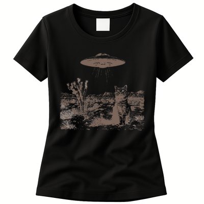 Vintage Ufo Cowboy Cats Western Cowboy Vintage 90s Womens T-Shirt