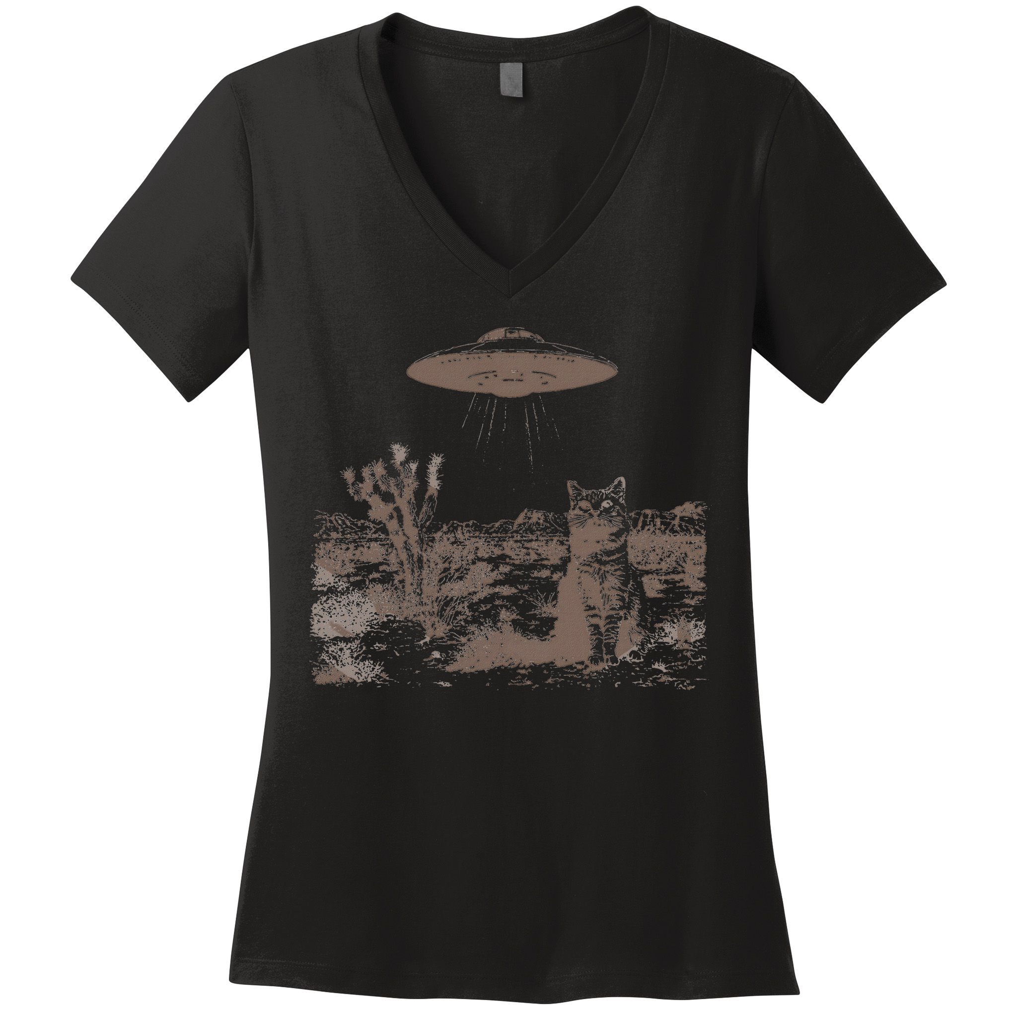 Vintage Ufo Cowboy Cats Western Cowboy Vintage 90s Women's V-Neck T-Shirt