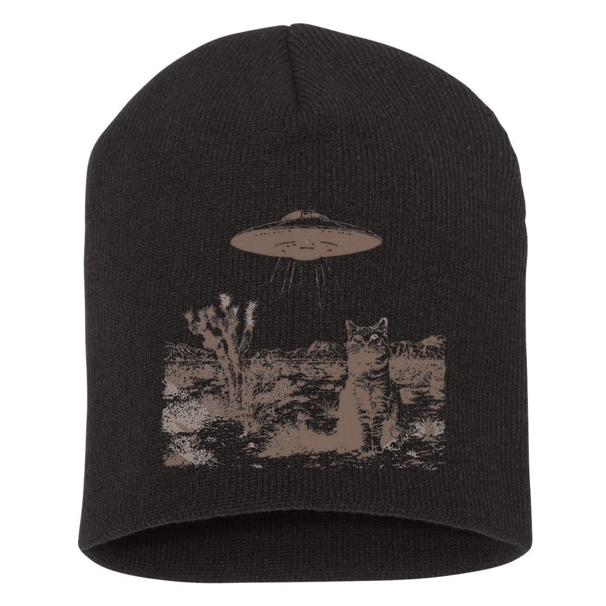 Vintage Ufo Cowboy Cats Western Cowboy Vintage 90s Short Acrylic Beanie