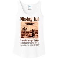 Vintage Ufo Cowboy Cat Missing Cat Female Orange Tabby Ladies Essential Tank