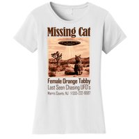 Vintage Ufo Cowboy Cat Missing Cat Female Orange Tabby Women's T-Shirt