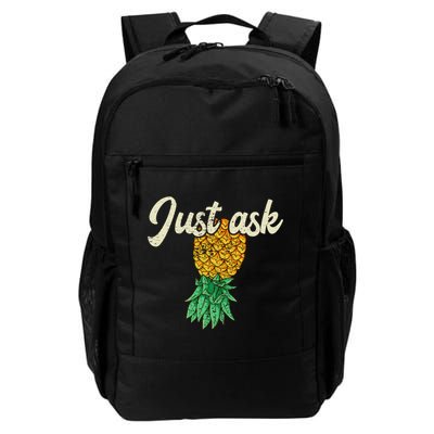 Vintage Upside Down Pineapple Just Ask Subtle Swinger Meaningful Gift Backpack
