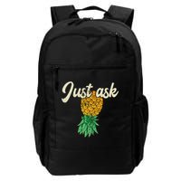 Vintage Upside Down Pineapple Just Ask Subtle Swinger Meaningful Gift Backpack