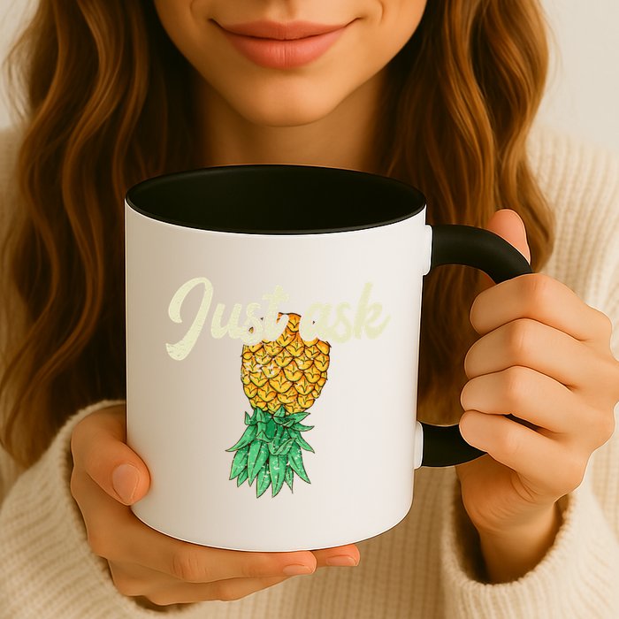 Vintage Upside Down Pineapple Just Ask Subtle Swinger Meaningful Gift Mug