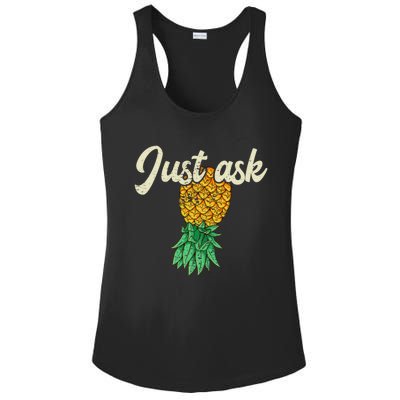 Vintage Upside Down Pineapple Just Ask Subtle Swinger Meaningful Gift Ladies PosiCharge Competitor Racerback Tank