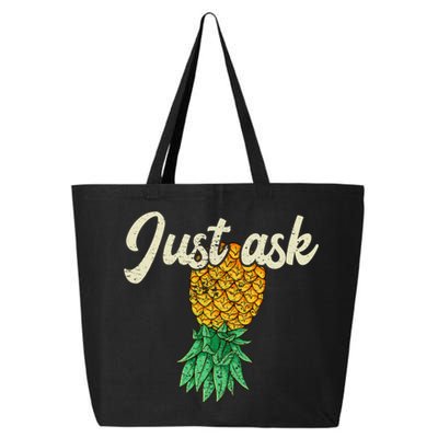 Vintage Upside Down Pineapple Just Ask Subtle Swinger Meaningful Gift 25L Jumbo Tote