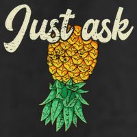 Vintage Upside Down Pineapple Just Ask Subtle Swinger Meaningful Gift Golf Towel