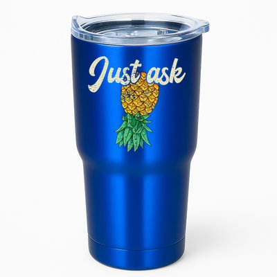 Vintage Upside Down Pineapple Just Ask Subtle Swinger Meaningful Gift Tumbler
