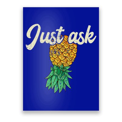 Vintage Upside Down Pineapple Just Ask Subtle Swinger Meaningful Gift Poster
