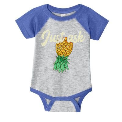 Vintage Upside Down Pineapple Just Ask Subtle Swinger Meaningful Gift Infant Baby Jersey Bodysuit