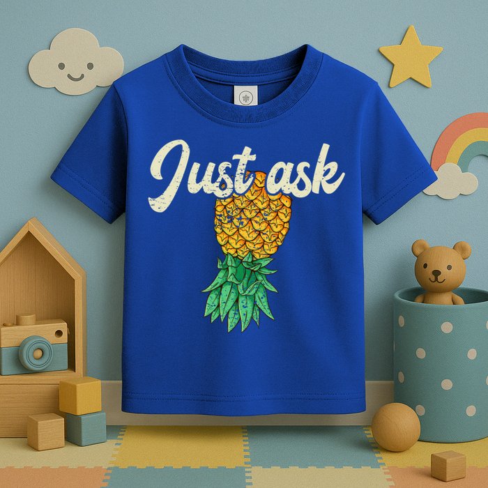 Vintage Upside Down Pineapple Just Ask Subtle Swinger Meaningful Gift Toddler T-Shirt