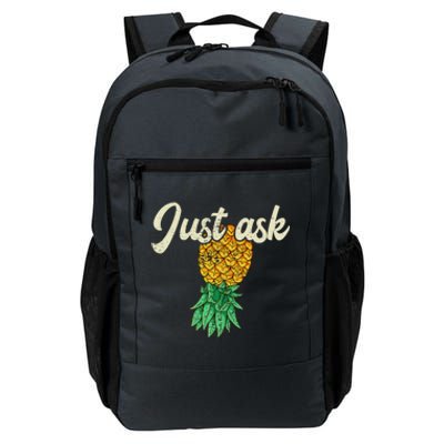 Vintage Upside Down Pineapple Just Ask Subtle Swinger Meaningful Gift Daily Commute Backpack