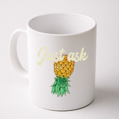 Vintage Upside Down Pineapple Just Ask Subtle Swinger Meaningful Gift Coffee Mug