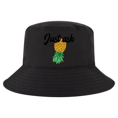 Vintage Upside Down Pineapple Just Ask Subtle Swinger Meaningful Gift Cool Comfort Performance Bucket Hat