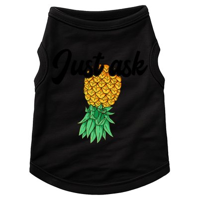 Vintage Upside Down Pineapple Just Ask Subtle Swinger Meaningful Gift Doggie Tank