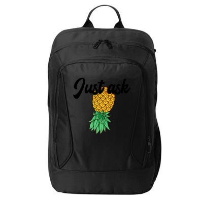 Vintage Upside Down Pineapple Just Ask Subtle Swinger Meaningful Gift City Backpack