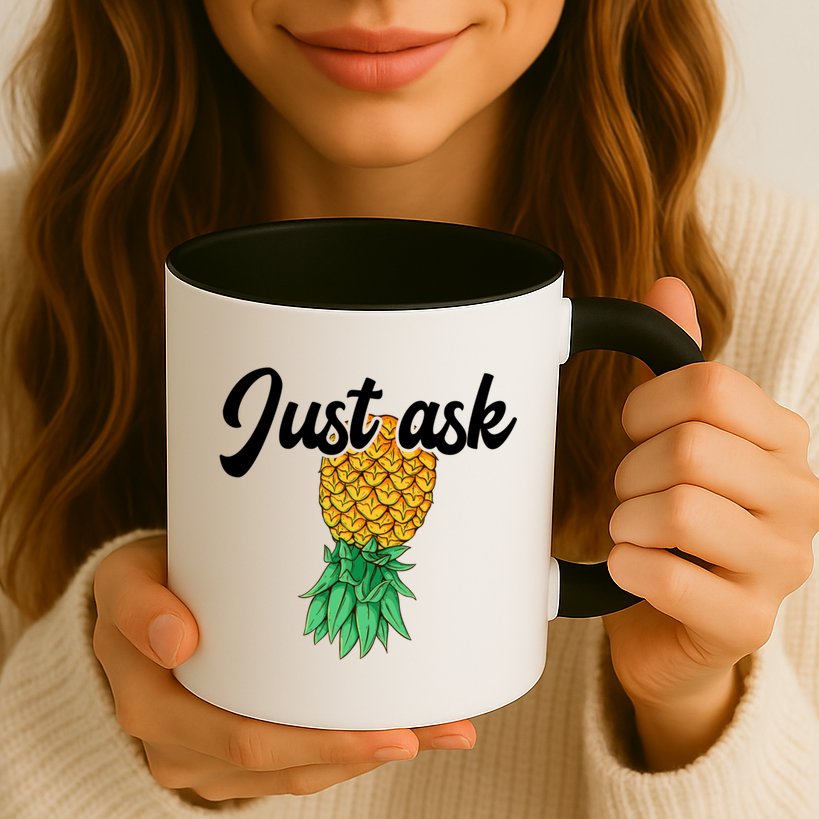 Vintage Upside Down Pineapple Just Ask Subtle Swinger Meaningful Gift Mug