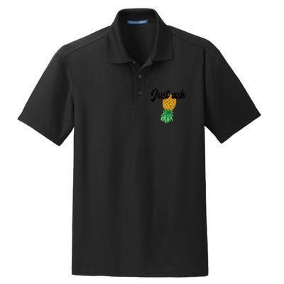 Vintage Upside Down Pineapple Just Ask Subtle Swinger Meaningful Gift Dry Zone Grid Polo