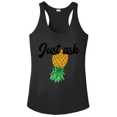 Vintage Upside Down Pineapple Just Ask Subtle Swinger Meaningful Gift Ladies PosiCharge Competitor Racerback Tank