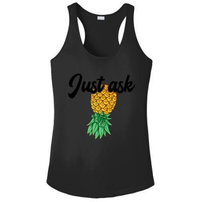 Vintage Upside Down Pineapple Just Ask Subtle Swinger Meaningful Gift Ladies PosiCharge Competitor Racerback Tank