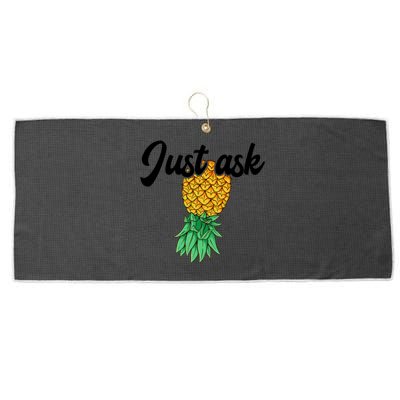 Vintage Upside Down Pineapple Just Ask Subtle Swinger Meaningful Gift Large Microfiber Waffle Golf Towel