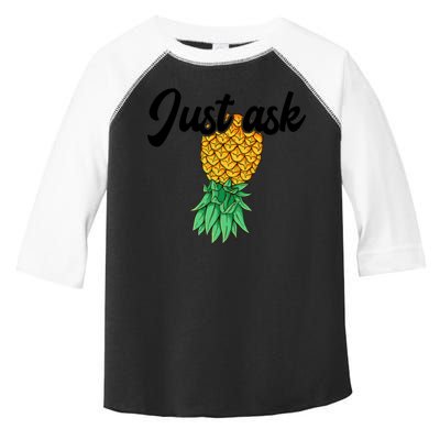 Vintage Upside Down Pineapple Just Ask Subtle Swinger Meaningful Gift Toddler Fine Jersey T-Shirt