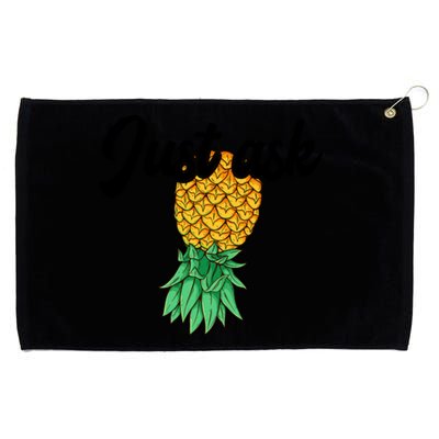 Vintage Upside Down Pineapple Just Ask Subtle Swinger Meaningful Gift Grommeted Golf Towel