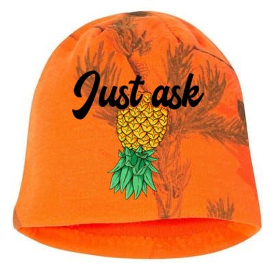 Vintage Upside Down Pineapple Just Ask Subtle Swinger Meaningful Gift Kati - Camo Knit Beanie