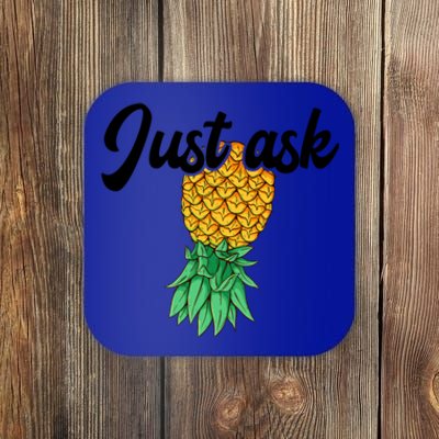 Vintage Upside Down Pineapple Just Ask Subtle Swinger Meaningful Gift Coaster