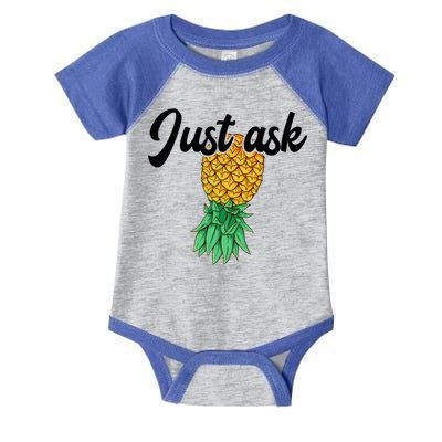 Vintage Upside Down Pineapple Just Ask Subtle Swinger Meaningful Gift Infant Baby Jersey Bodysuit