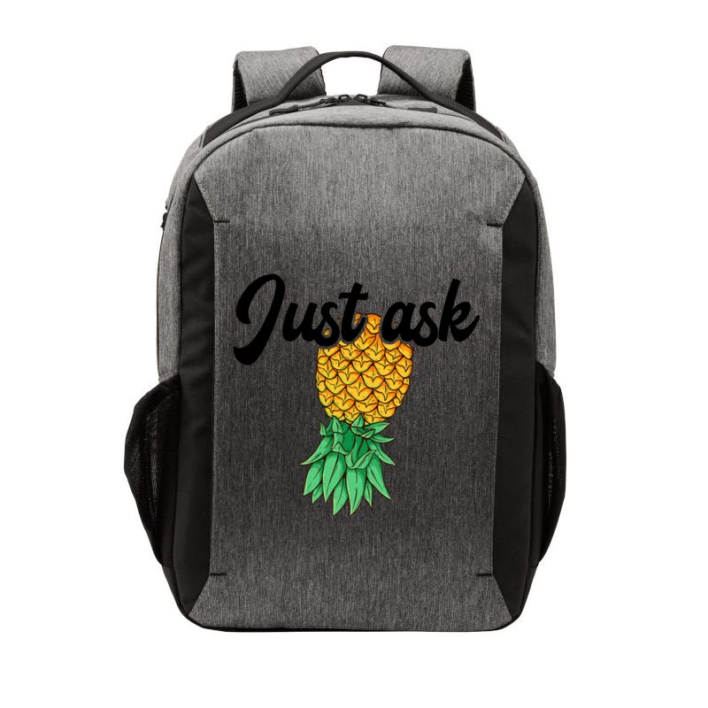 Vintage Upside Down Pineapple Just Ask Subtle Swinger Meaningful Gift Vector Backpack