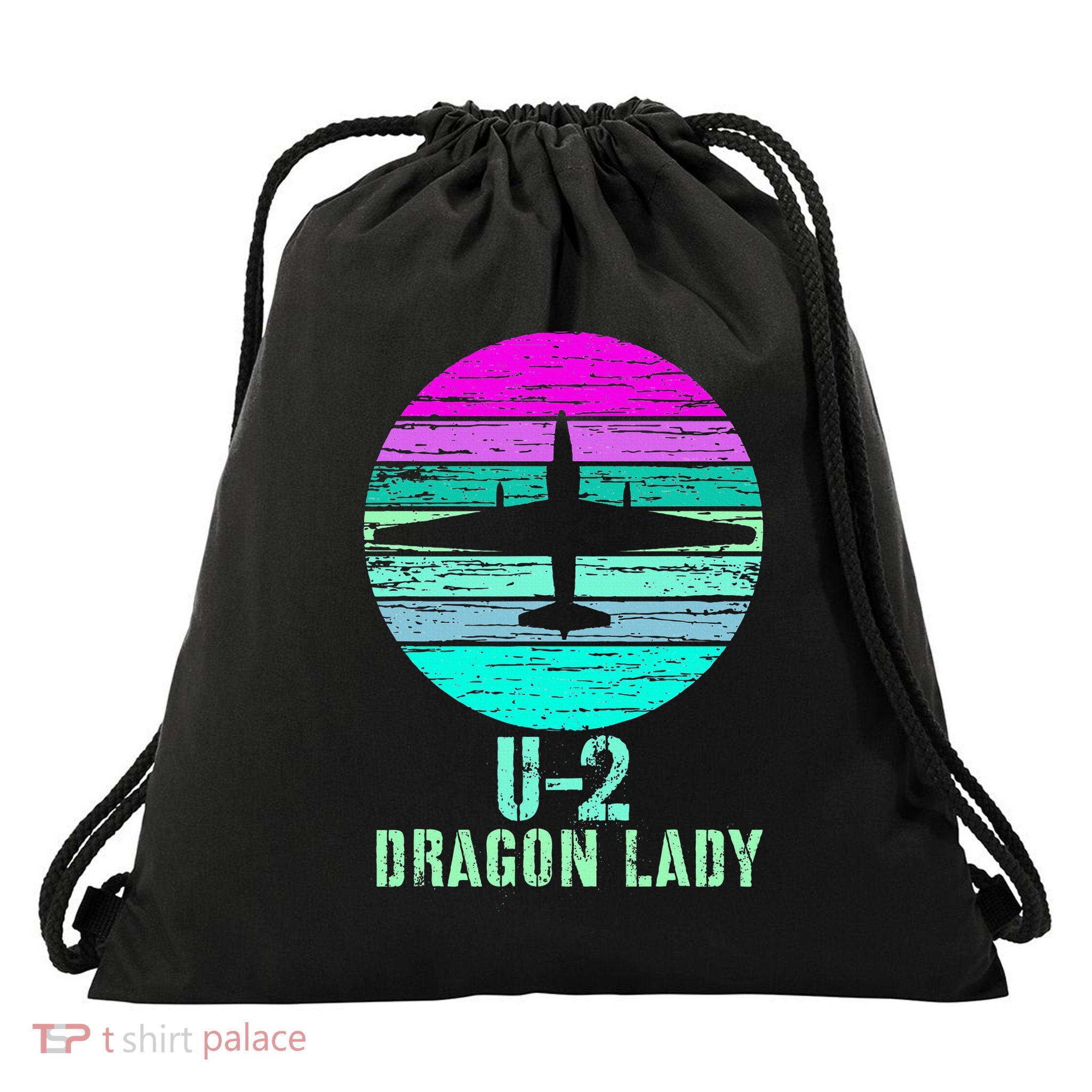 Vintage U.2 Dragon Lady Spy Plane Military Drawstring Bag